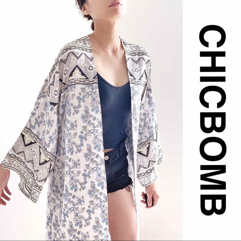 DREAMY LONG KIMONO DUSTER - FLORAL AZTEC - Picture 7 of 9